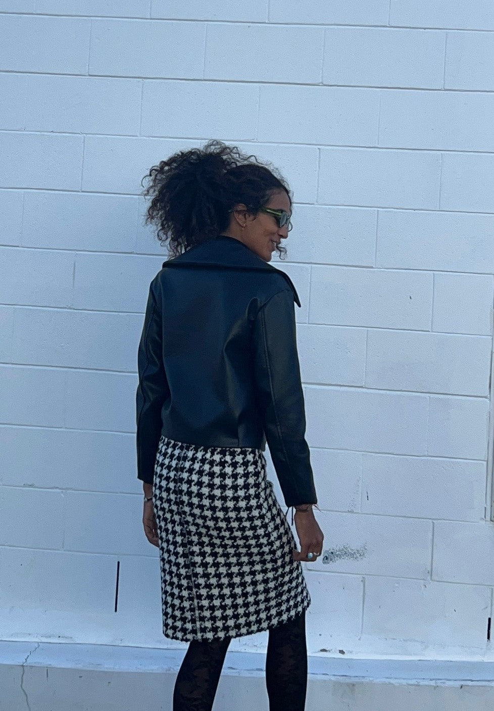 Chrystal Sloane Couture Black Faux Leather Biker Style Jacket