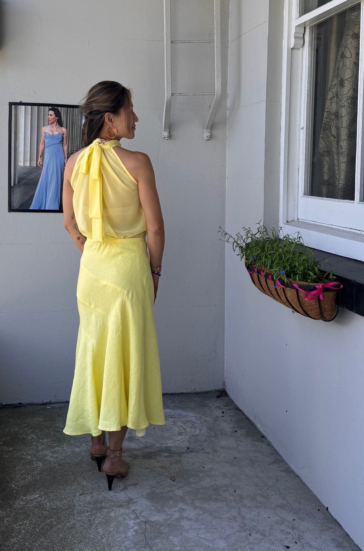 ALL NEW SEASON LEMONADE LINEN ANGLE PANELLED SKIRT