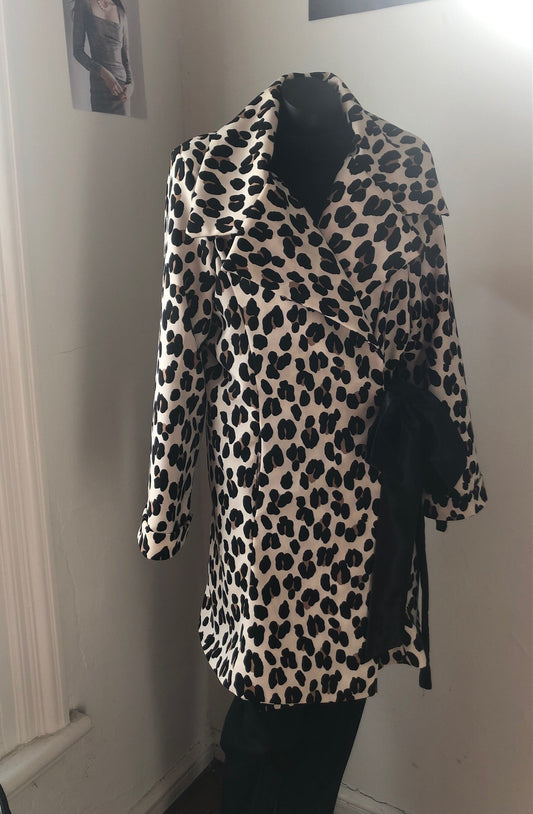 Chrystal Sloane Couture Wrap over coat with oversized tie sash