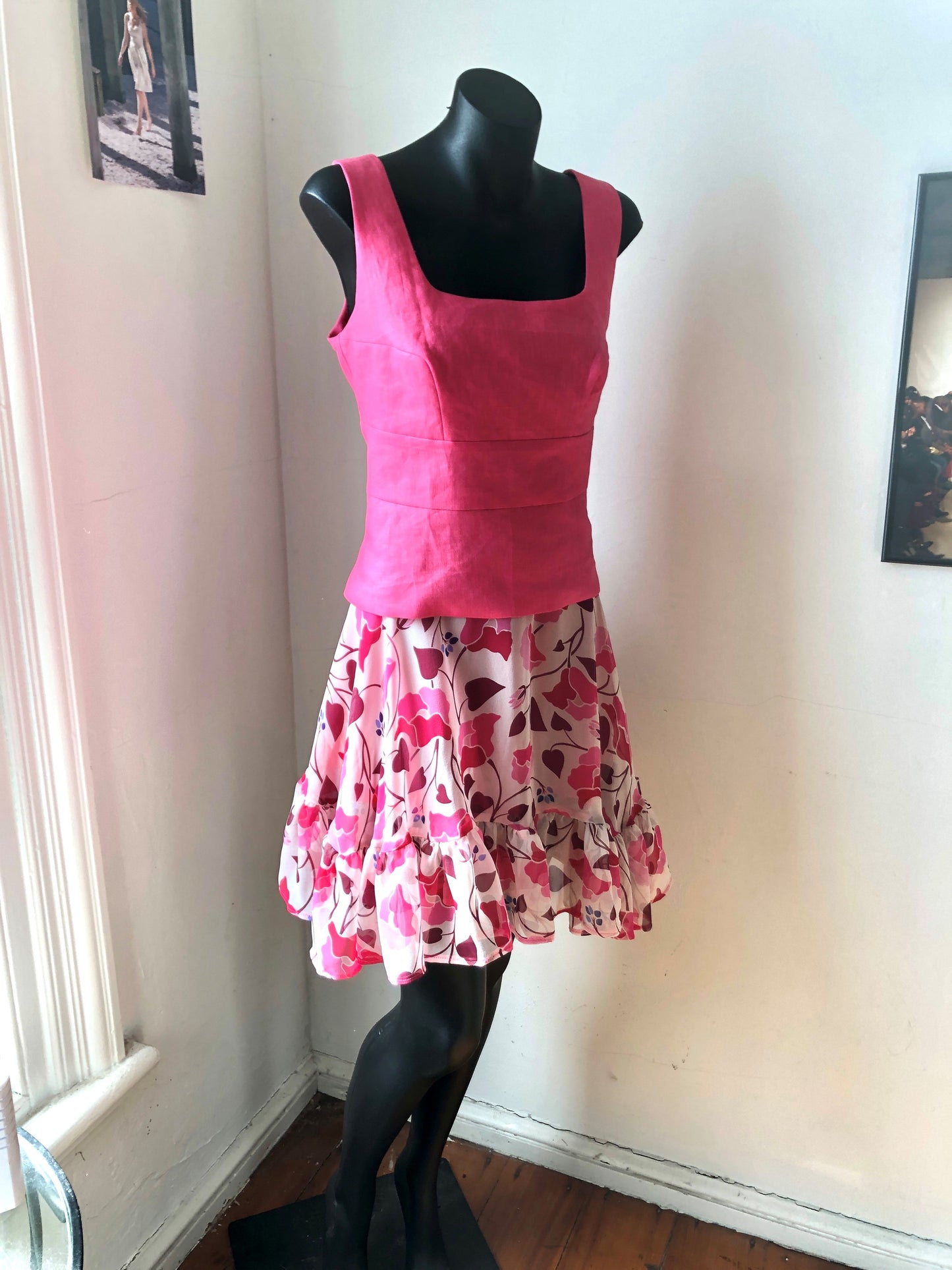 Chrystal Sloane New Season Silk Georgette Floral Ruffle Skirt
