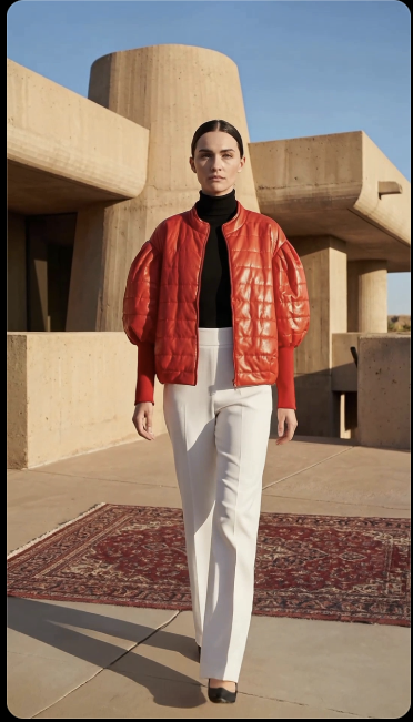 Chrystal Sloane Couture Red Showerproof Puffer Jacket