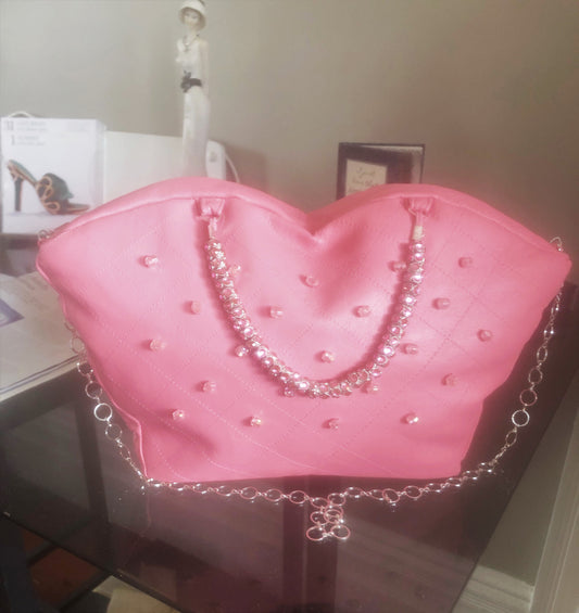 Chrystal Sloane Couture Pink Custom made Lambskin Handbag