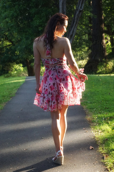 Chrystal Sloane New Season Silk Georgette Floral Ruffle Skirt