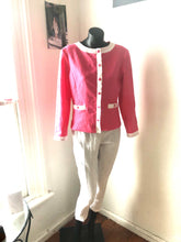Load image into Gallery viewer, Chrystal Sloane New Season Guava Pink Linen ( Chanel inspired ) Jacket with hidden zip front.