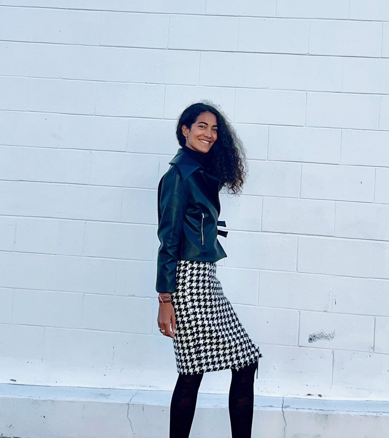 Chrystal Sloane Couture Black Faux Leather Biker Style Jacket