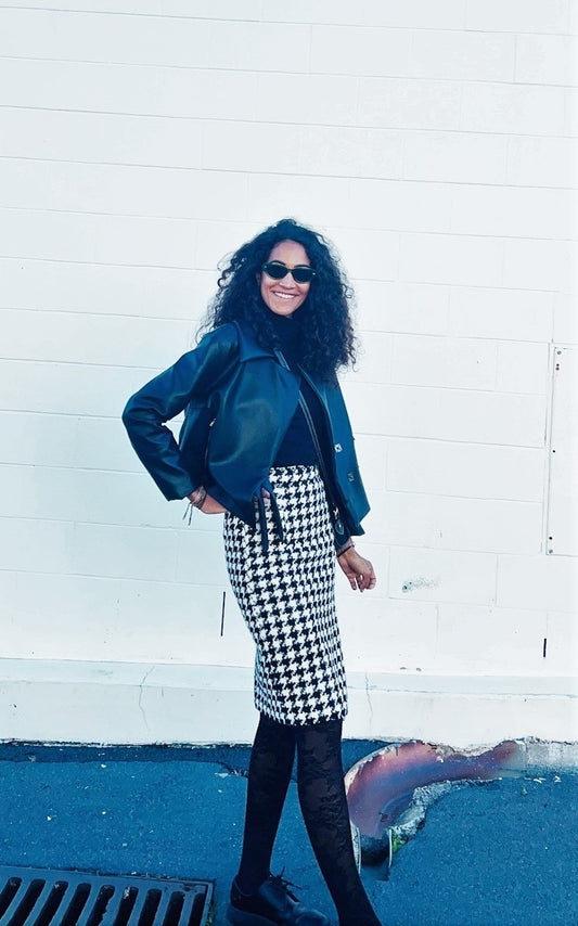 Chrystal Sloane Couture Black Faux Leather Biker Style Jacket