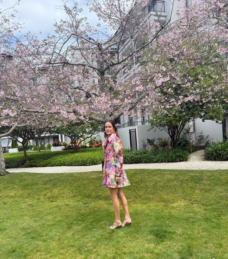 Chrystal Sloane Couture Embroidered Floral Organza Coat Dress