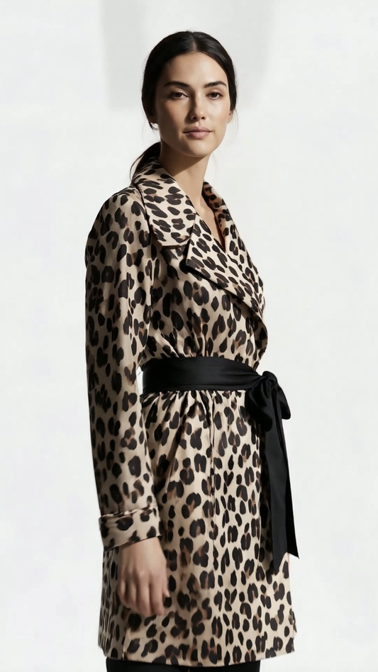 Chrystal Sloane Couture Wrap over coat with oversized tie sash