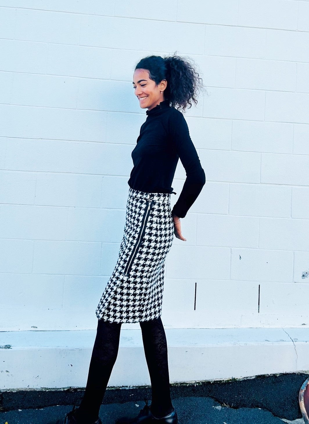 Chrystal Sloane Couture Black Merino Wool Jumper