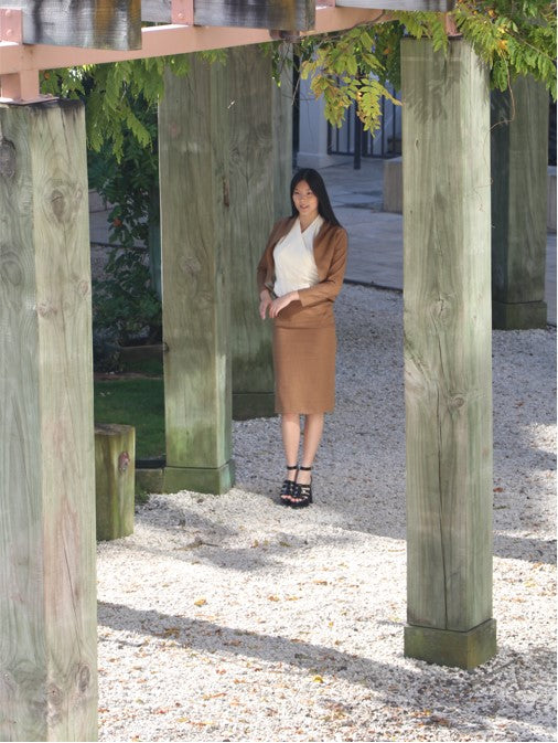 Chrystal Sloane Grace Kelly 2 Piece Suit in Terracotta Linen.