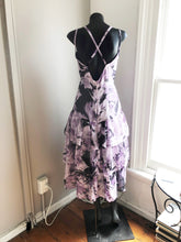 Load image into Gallery viewer, Chrystal Sloane Lilac and Purple Silk Floral 3 tier sundress.