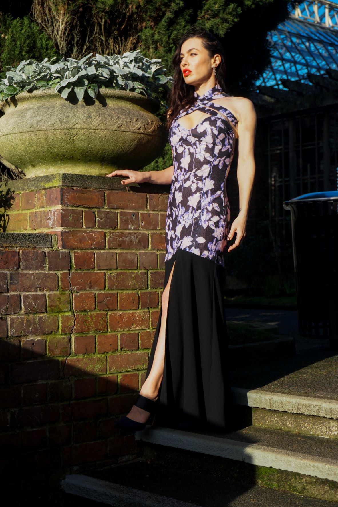 Chrystal Sloane Couture Lilac and Purple Sequined Evening Gown