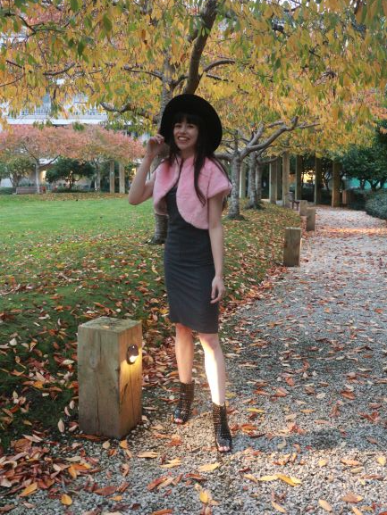 Chrystal Sloane Winter Cropped Imitation Pink Fur Jacket.