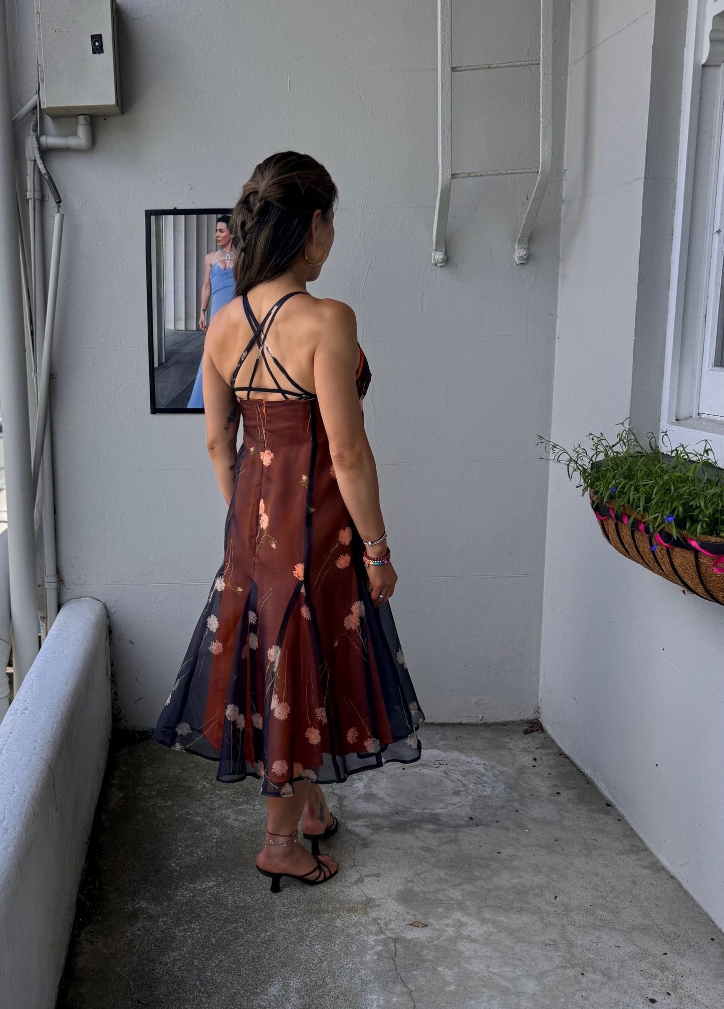 ALL NEW SEASON FLORAL SILK ORGANZA AND SATIN CREPE SUNDRESS