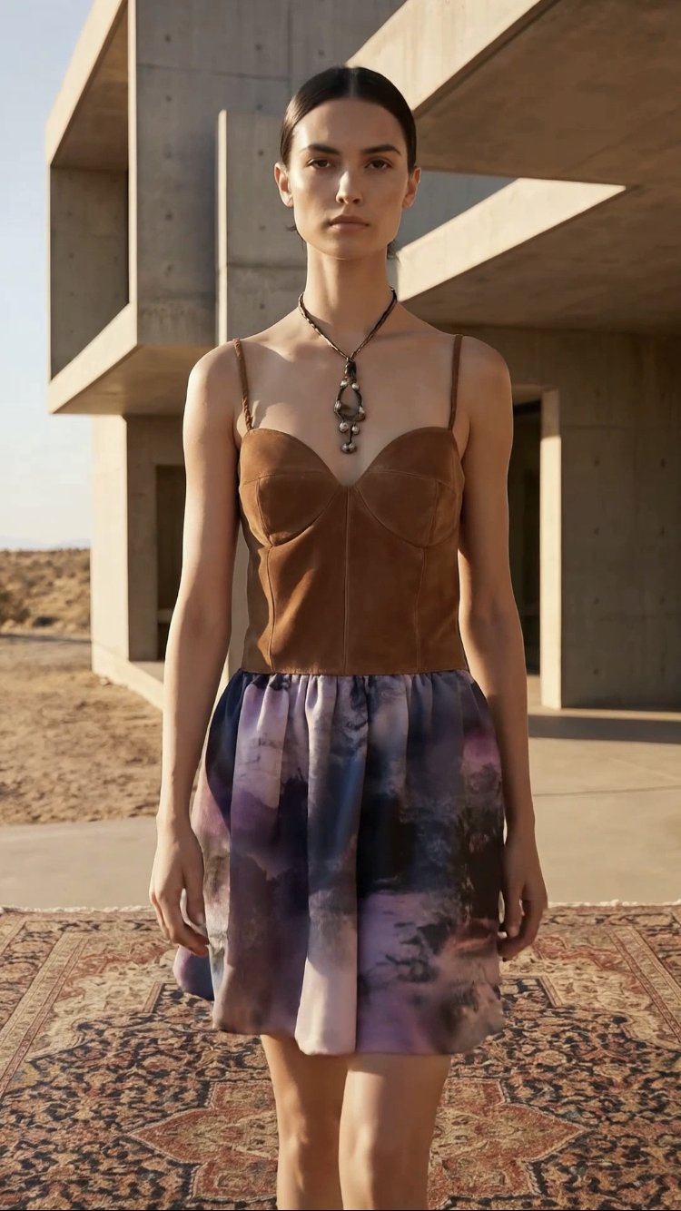 Chrystal Sloane Couture Rust Leather Corset Style Top