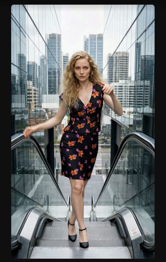 Chrystal Sloane Couture Brocade Waistcoat with Shawl Collar and cape sleeve