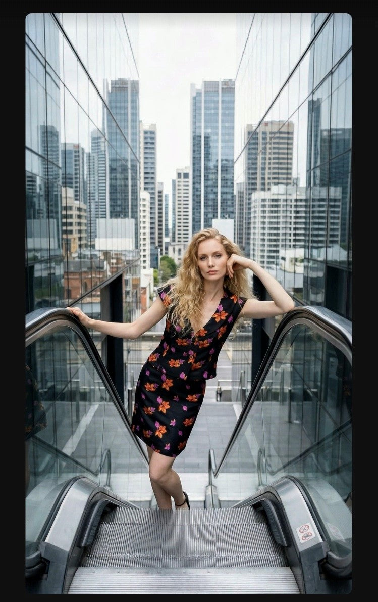 Chrystal Sloane Couture Brocade Waistcoat with Shawl Collar and cape sleeve