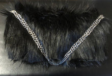 Load image into Gallery viewer, Chrystal Sloane Couture Sleek Black Faux Fur Evening Bag.
