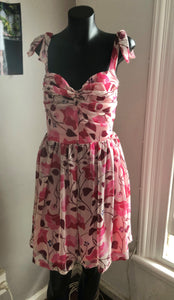 Chrystal Sloane Silk Georgette Floral Summer Dress ( shorter version )