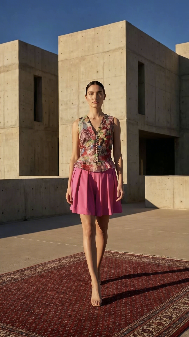 Chrystal Sloane Couture Fuchsia Pink Sand Wash Silk Culottes