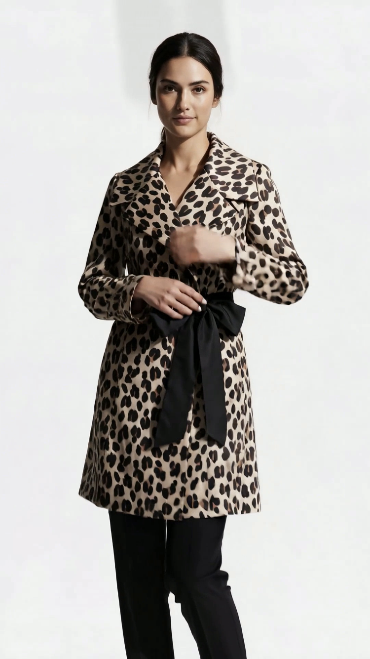 Chrystal Sloane Couture Wrap over coat with oversized tie sash