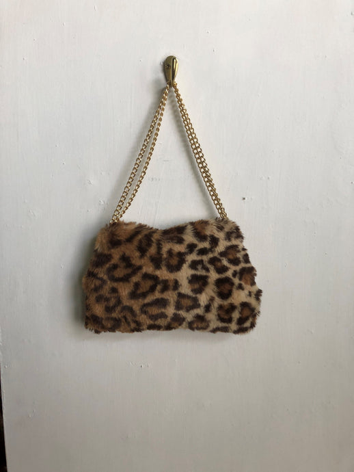 Chrystal Sloane Couture Leopard Faux Fur Evening Bag