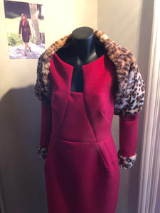 Chrystal Sloane Couture Cardinal Red Wool Dress