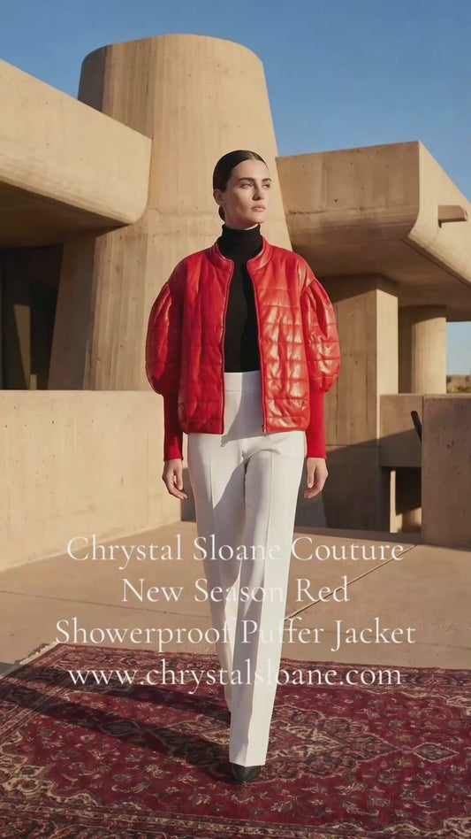 Chrystal Sloane Couture Red Showerproof Puffer Jacket