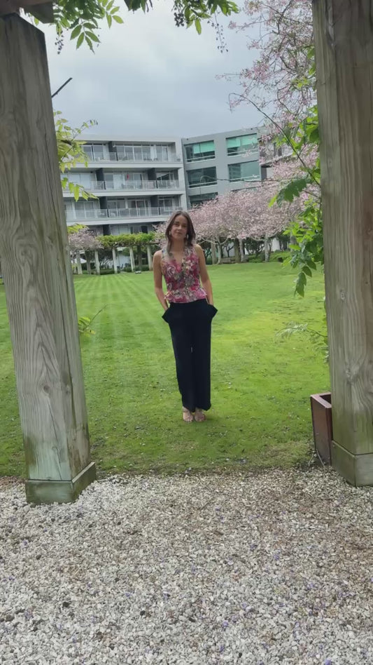 Chrystal Sloane Couture V neck waistcoat with ruffled peplum