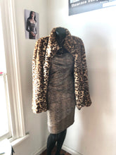 Load image into Gallery viewer, Chrystal Sloane Couture New Season Leopard Print Faux Fur Cape Coat.