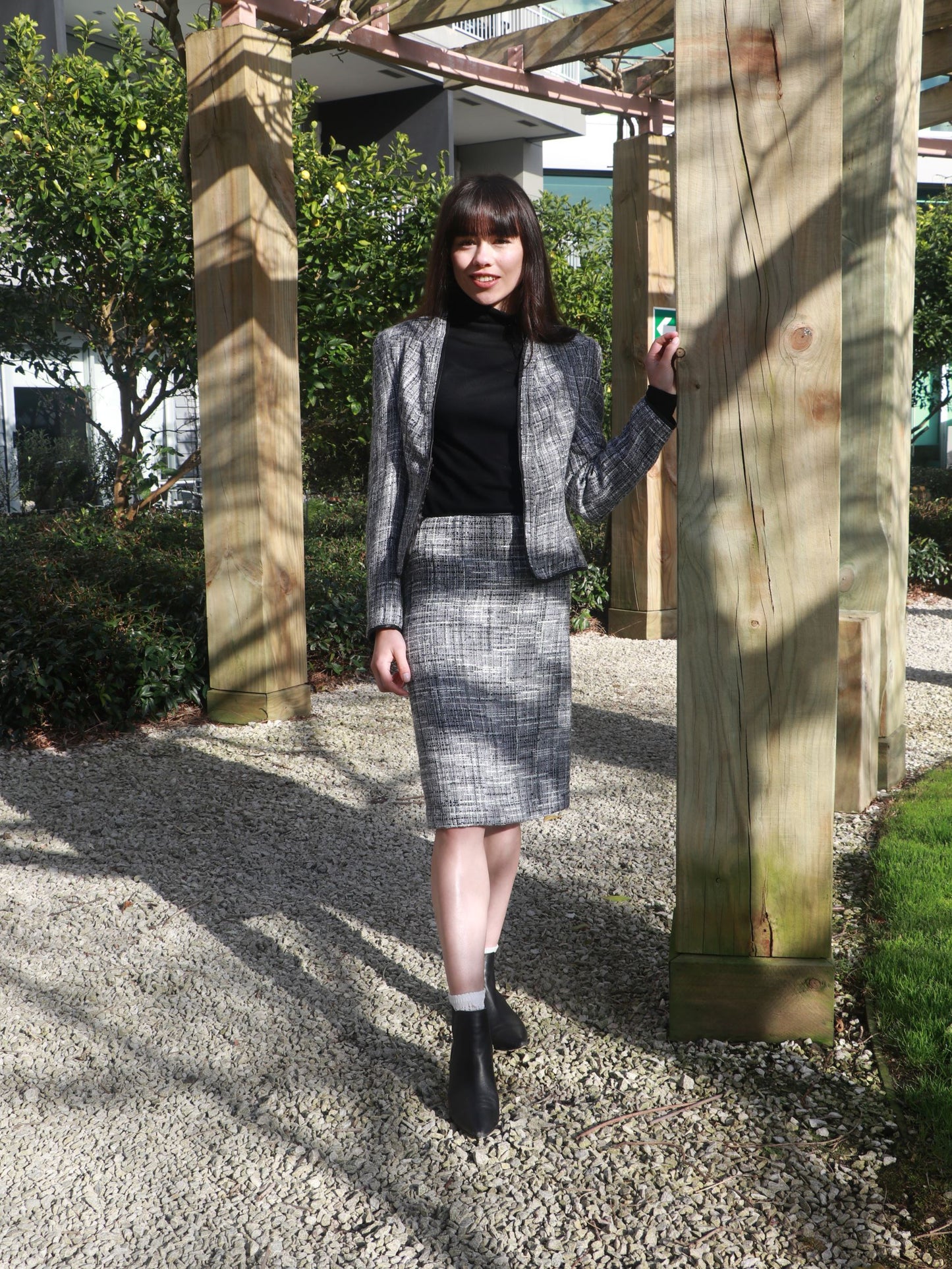 Chrystal Sloane Winter Classic 2 Piece Suit with Leather Trim