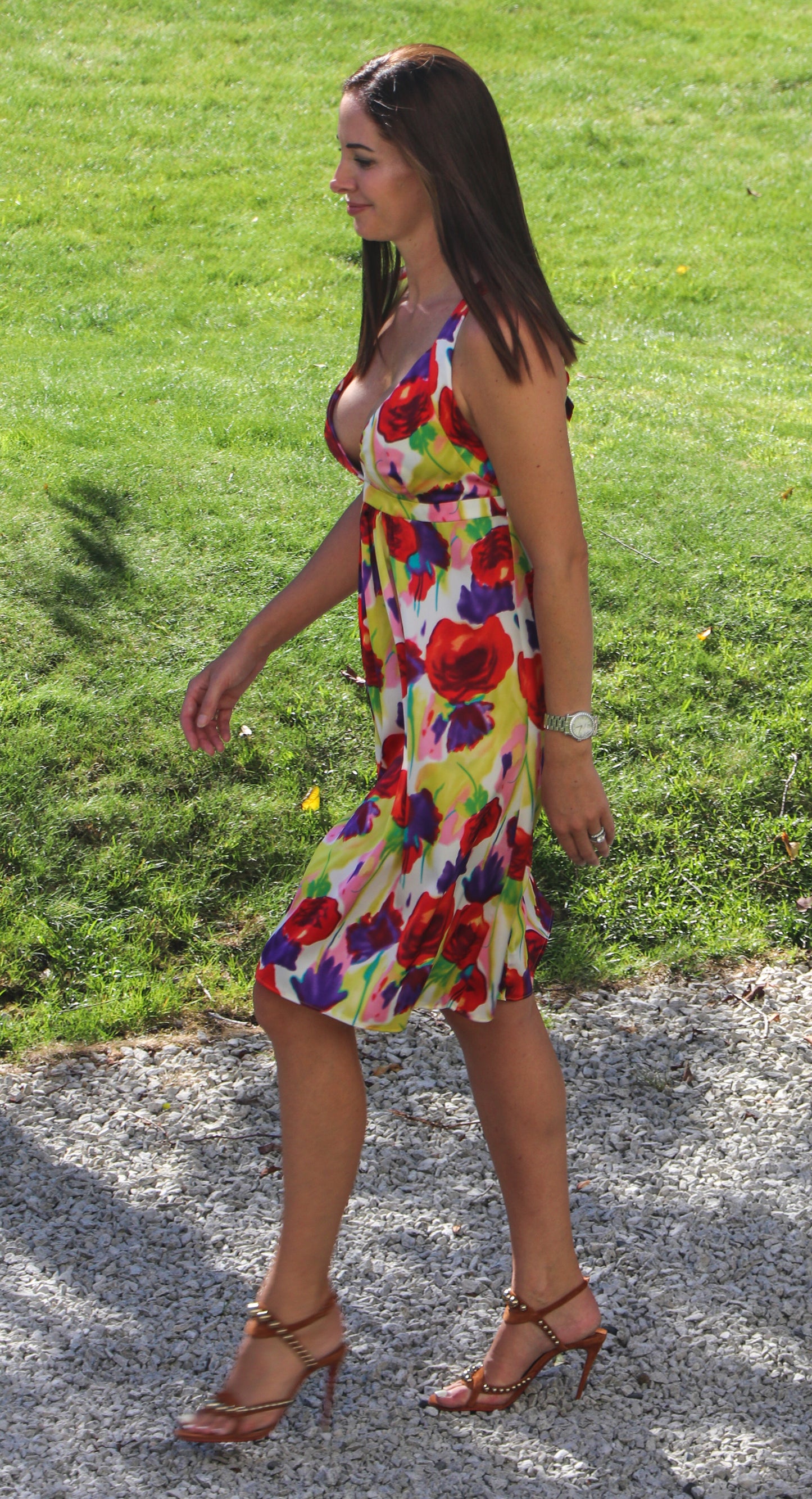 Chrystal Sloane Spring Beautiful Water Print Sundress.