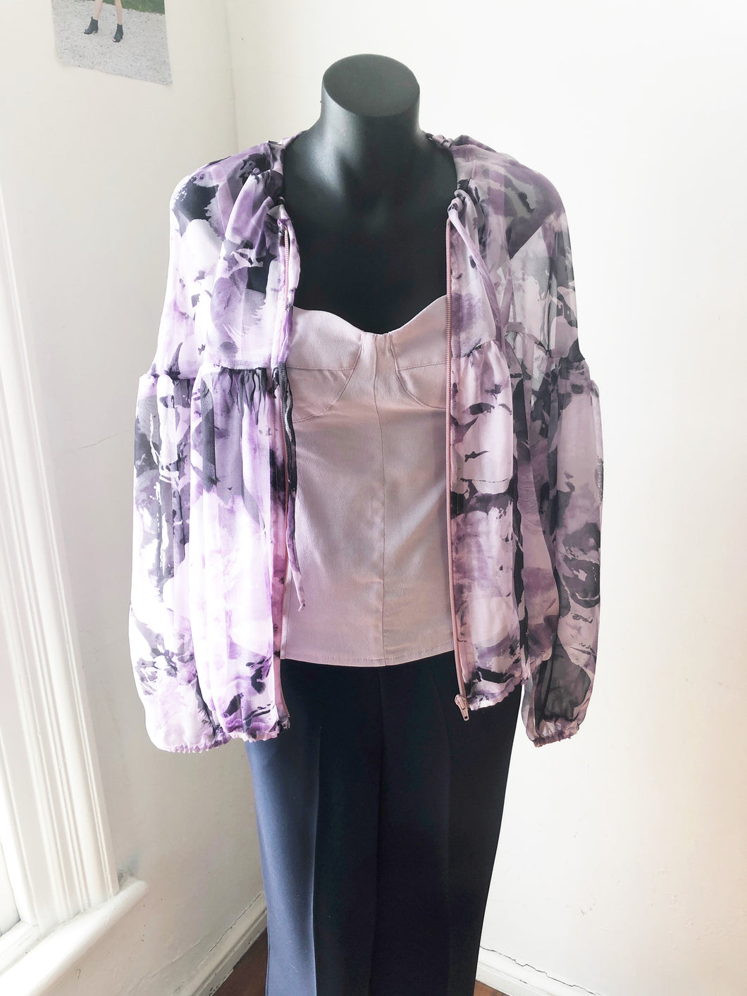 Chrystal Sloane Lilac and Purple Floral Silk Blouson 2023.