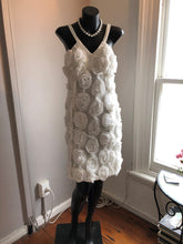 Load image into Gallery viewer, Chrystal Sloane Off White Appliqued Roses Cocktail Dress.